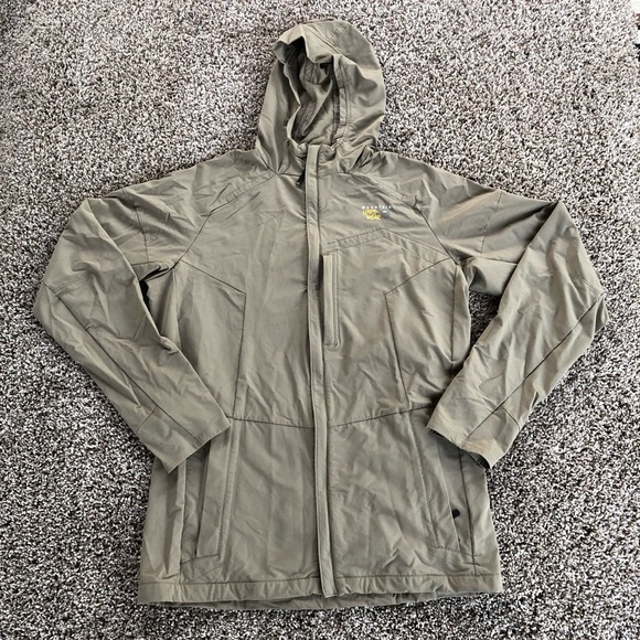 Mountain Hardwear Other - Mountain Hardwear Mens Size L Full Zip Hooded Windbreaker Jacket Nylon Khaki Tan